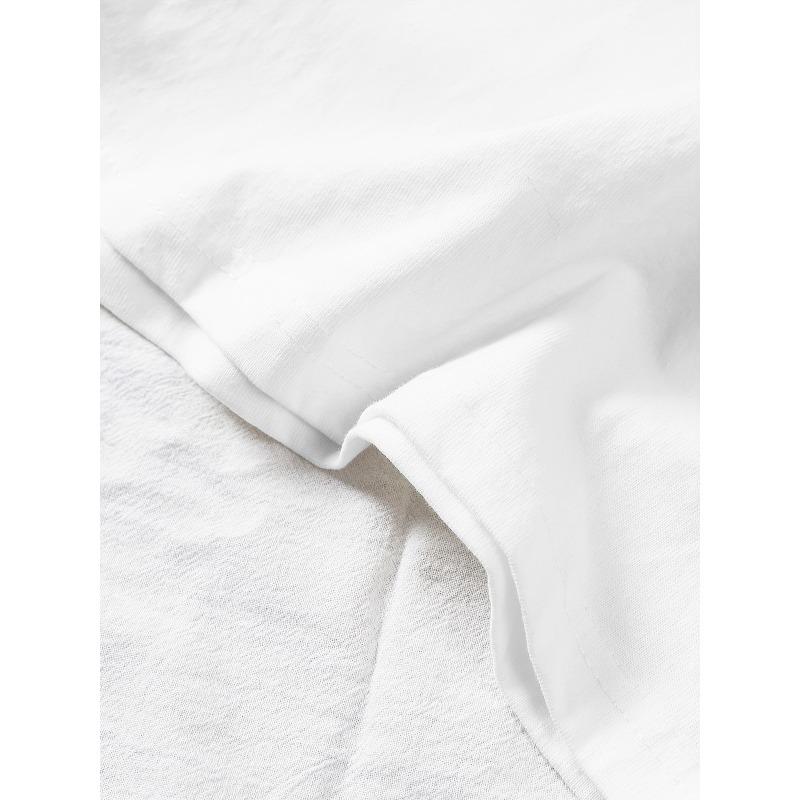 Европейские размеры Мужская футболка | Принт в эко-стиле для улицы, Дышащая, Летняя, Машинная стирка, Обычная посадка, Повседневный стиль, Круглый вырез