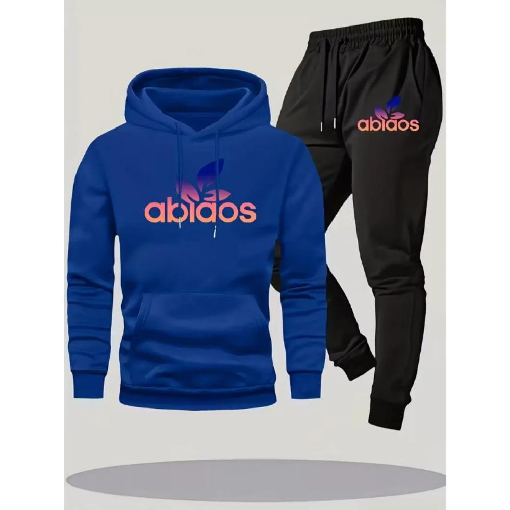 Осенне-зимняя мода, трендовый бренд, мужская толстовка, брюки с принтом, мужская одежда, спортивный костюм, комплект из двух предметов