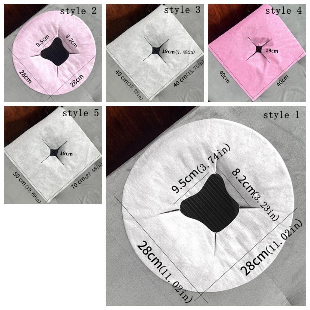 100PCS Non-woven Fabric Disposable Hole Towel Dustproof Massage Bed Hole Cushion  Spa Environment