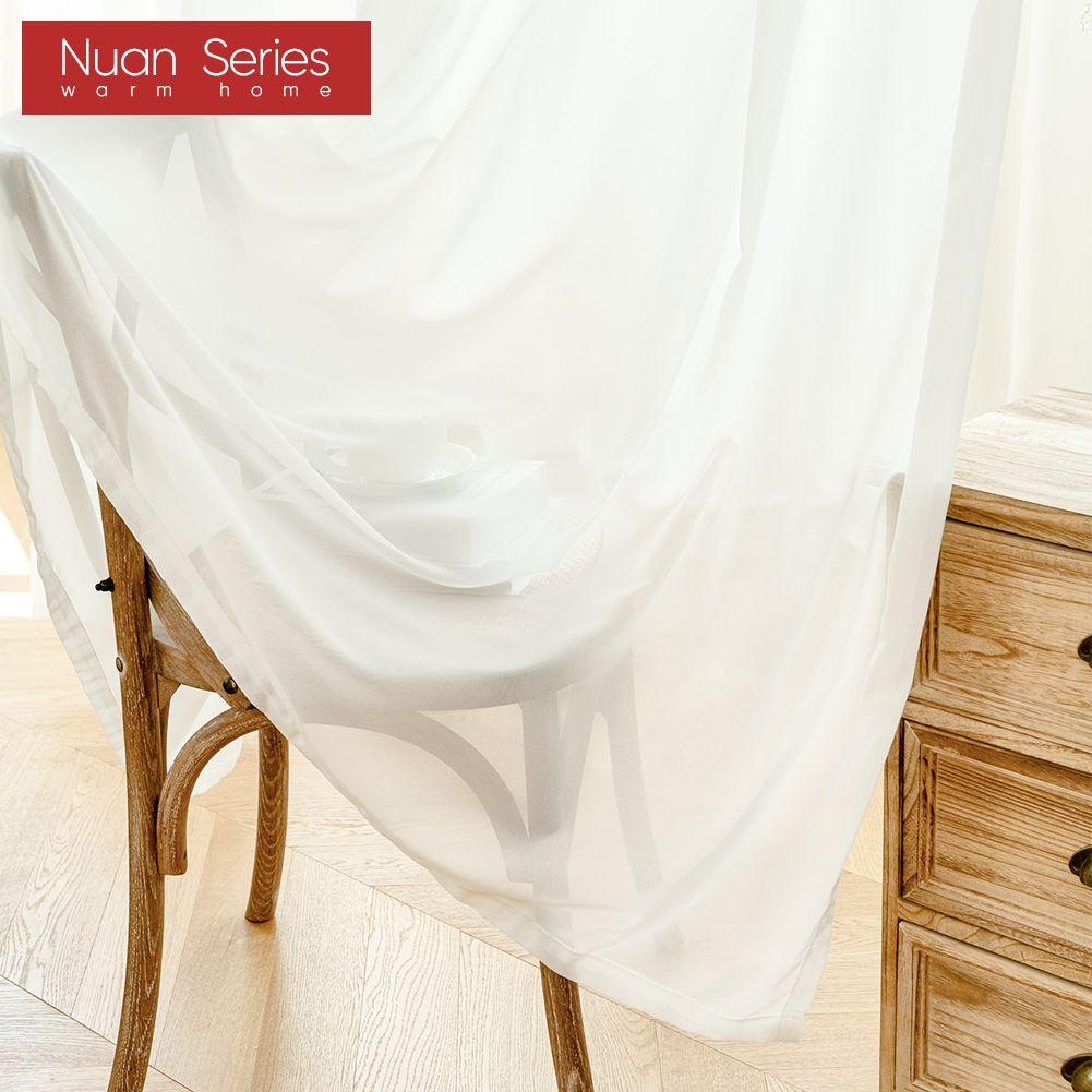 1 шт. серия Nuan, белая тюлевая занавеска в скандинавском стиле, прозрачная занавеска для спальни, полиэстеровая тюль, декоративная оконная занавеска