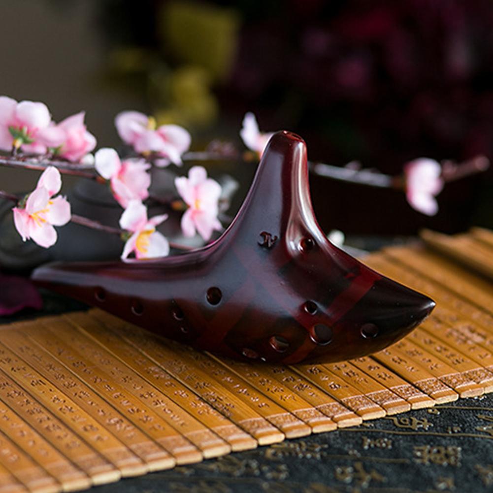 12 Hole Natural Ocarina Stable Intonation Alto C Tone Smokey Fired Ocarinas with Protective Bag Gift for Kid Adult