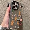 Милый пряничный человечек Рождественский чехол для телефона для iPhone 17 16 13 12 11 14 15 Pro Max Роскошный гальванический серебряный противоударный чехол