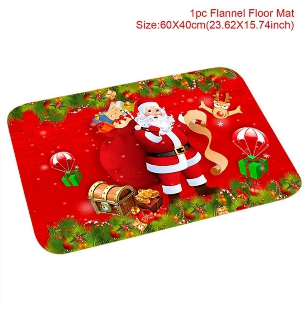 2026 Christmas Floor Mat Santa Claus Living Room Bedroom Carpet Outdoor Courtyard Christmas Decorations Happy New Year
