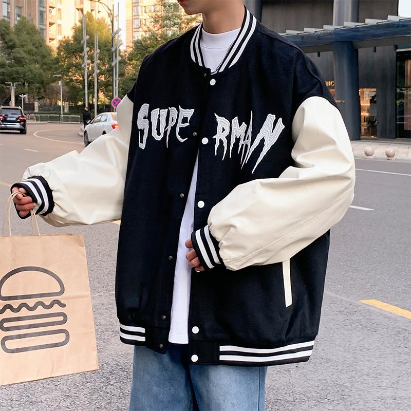 Бейсбольная куртка осень американская уличная хулиганка красивая подростковая мужская свободная повседневная куртка мужская