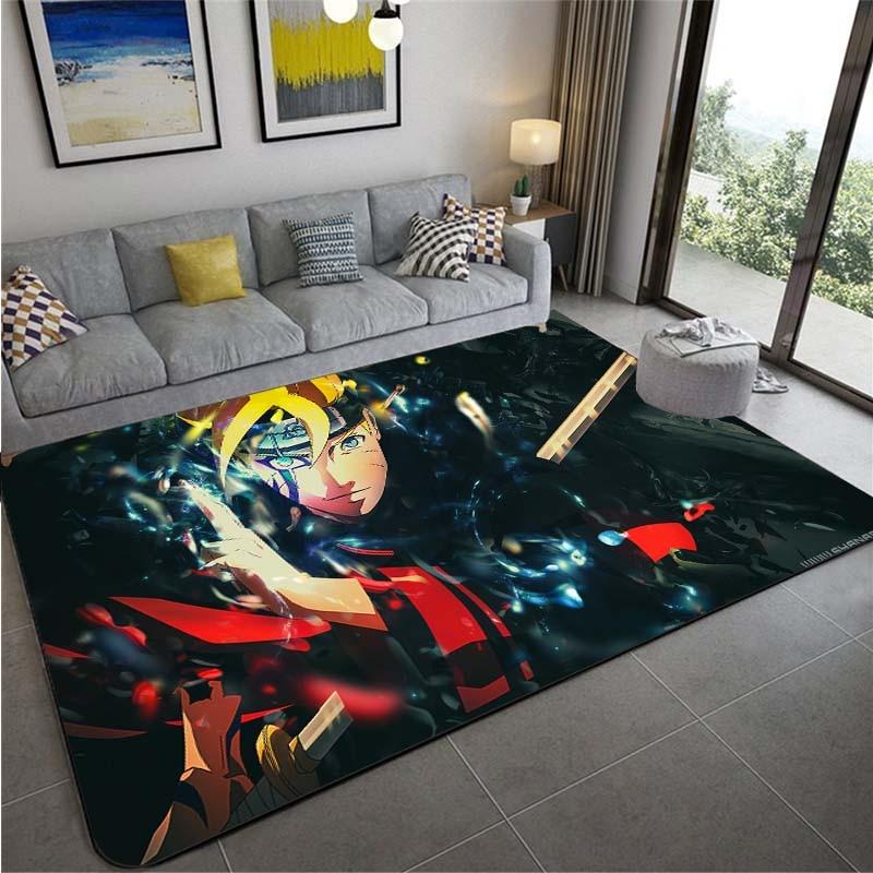 Anime Naruto Non-slip Area Rugs Large Mat Rugs for Living Room Comfortable Carpet Soft Floor Mat Rugs for Bedroom