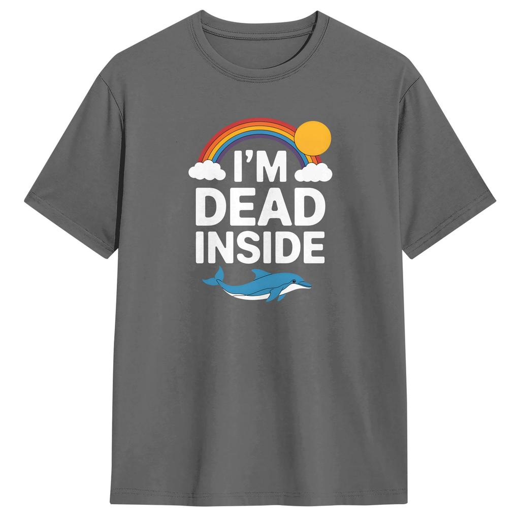 IM Dead Inside TShirts for Unisex Humorous Pure Cotton Tees Crew Neck Short Sleeve T Shirt Plus Size Clothing