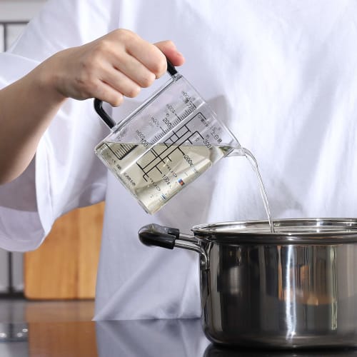 Pearl Metal Heat-Resistant Measuring Cup, 500ml, Dishwasher Safe, Made in Japan, BLACKS C-8622