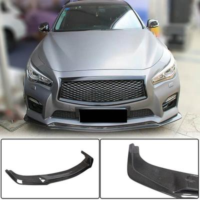 Накладка на передний бампер Lip V1 (для Q50 Sport 2014-2017, Карбон) для Infiniti Q50/Q60
