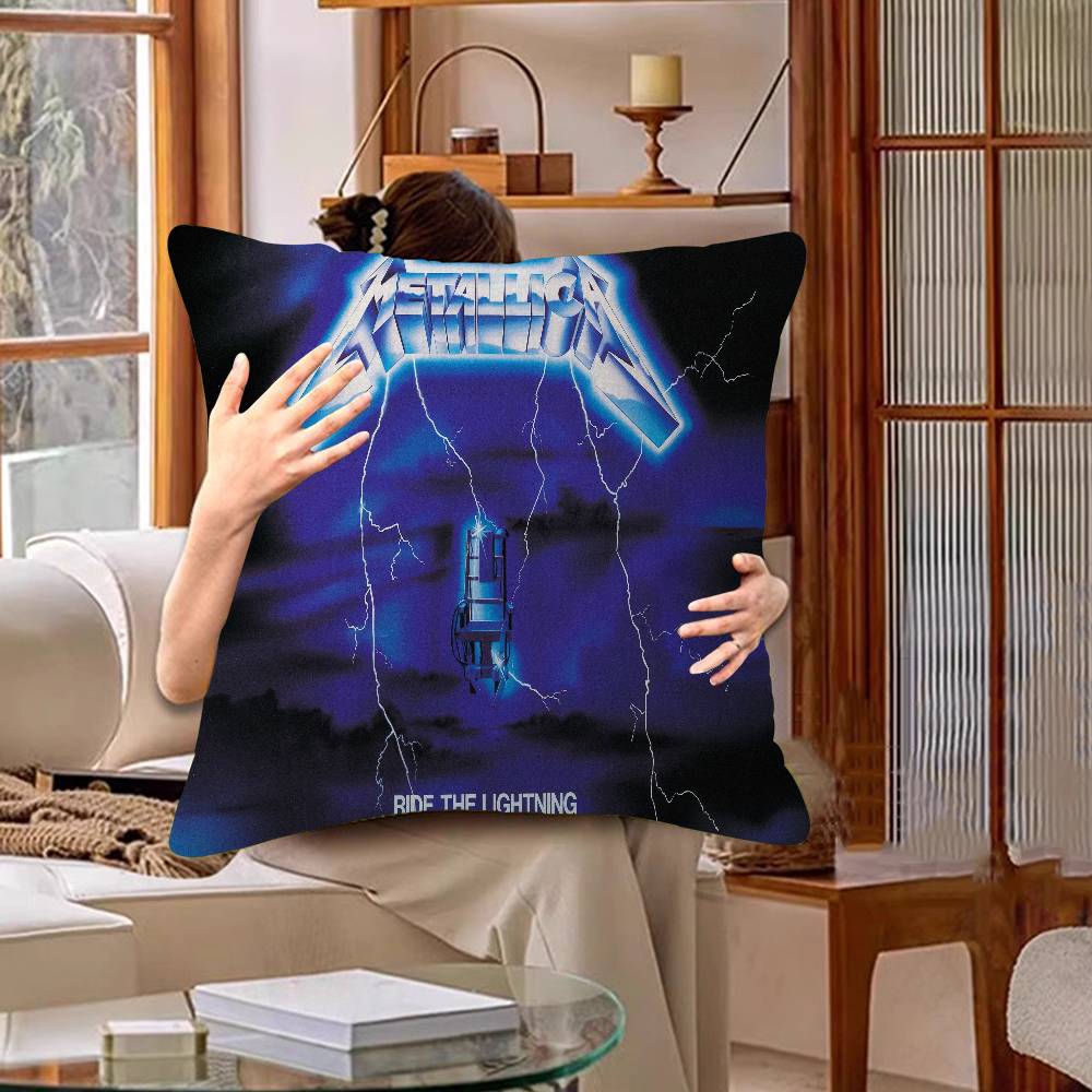 Подушка-подушка для офиса, автомобиля, дивана M-METALLICA, чехол 45x45 см, чехол для поясничной подушки