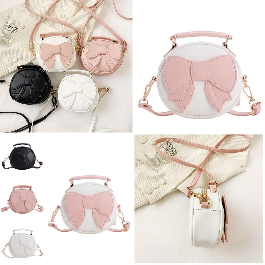 Cute Unisex Mini Bowknot Round Purse For Kids Made From Soft Pu Material