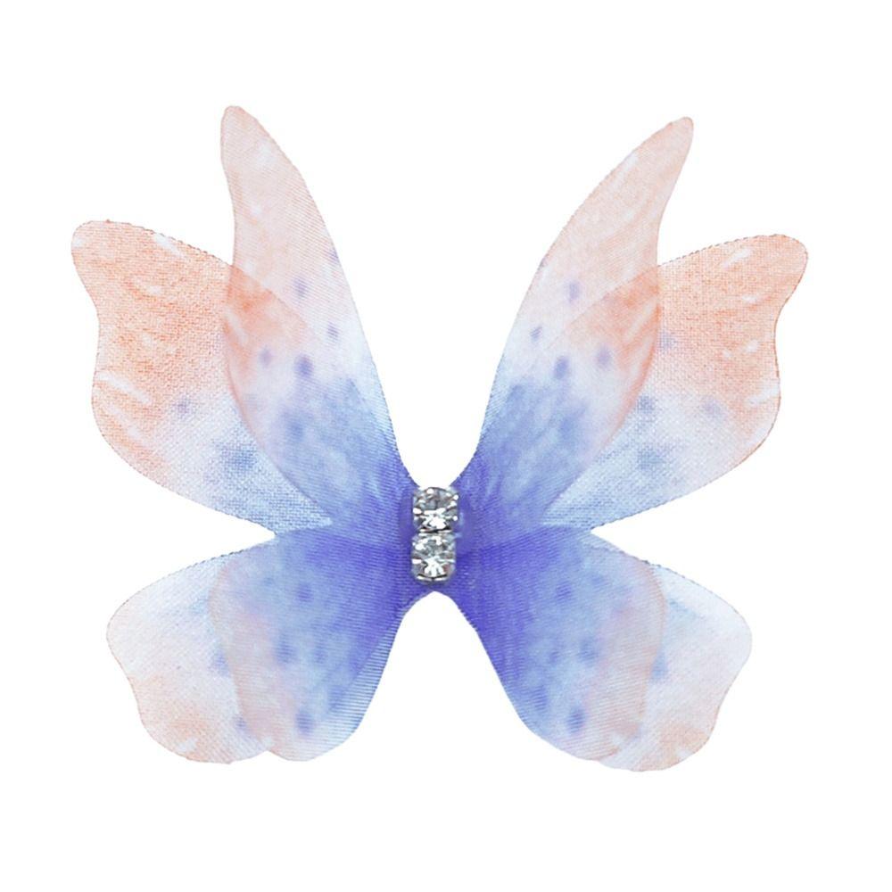 50 шт. двухслойные шифоновые вышитые бабочки-нашивки свадебные аксессуары для волос