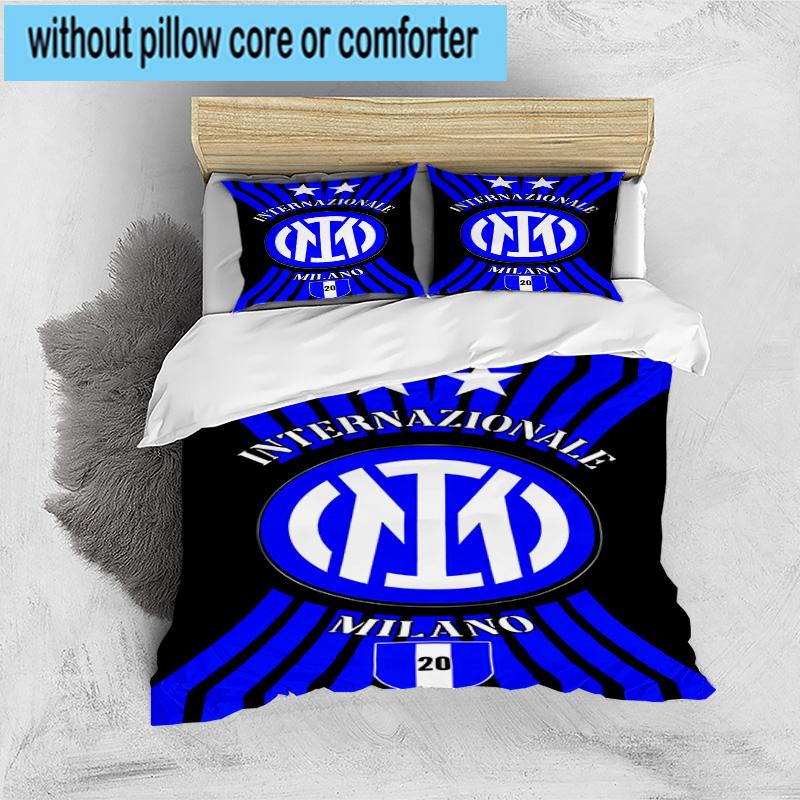 3pcs F.C. Internazionale Milano Printed Bedding Set Duvet Cover Closure Includes 1 Duvet Cover & 2 Pillowcases Bedding Sets Home Decor Gifts