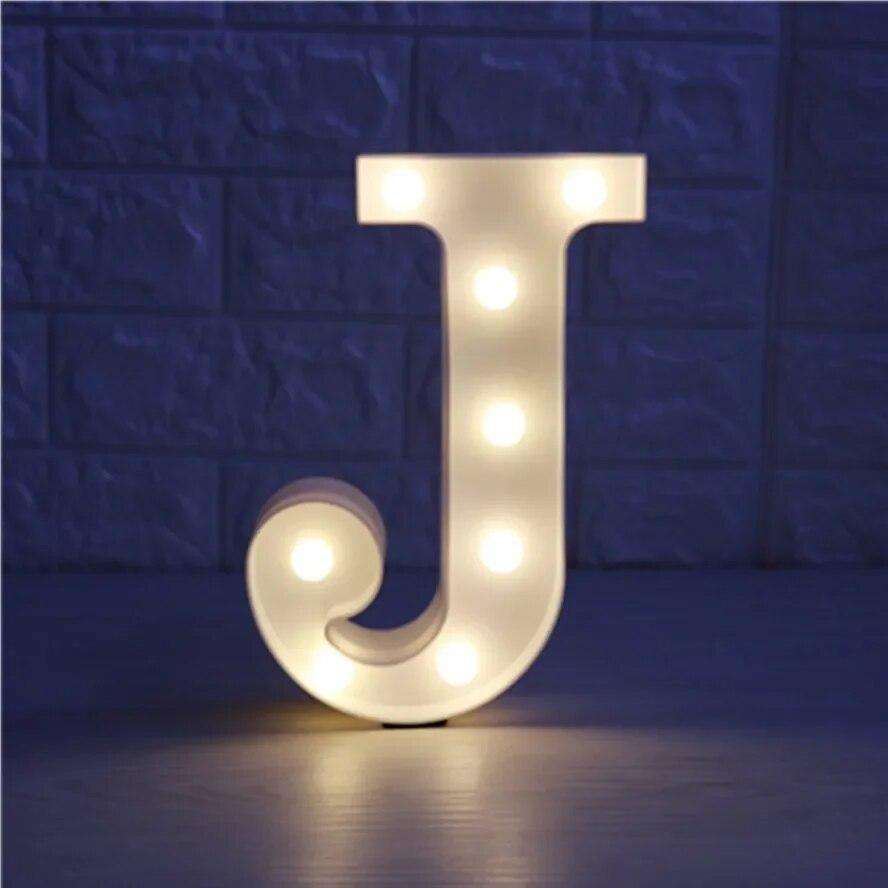 Alphabet Letter LED Lights Luminous Number Lamp Battery Warm Night Light for Home Wedding Birthday Christmas Party Decoration