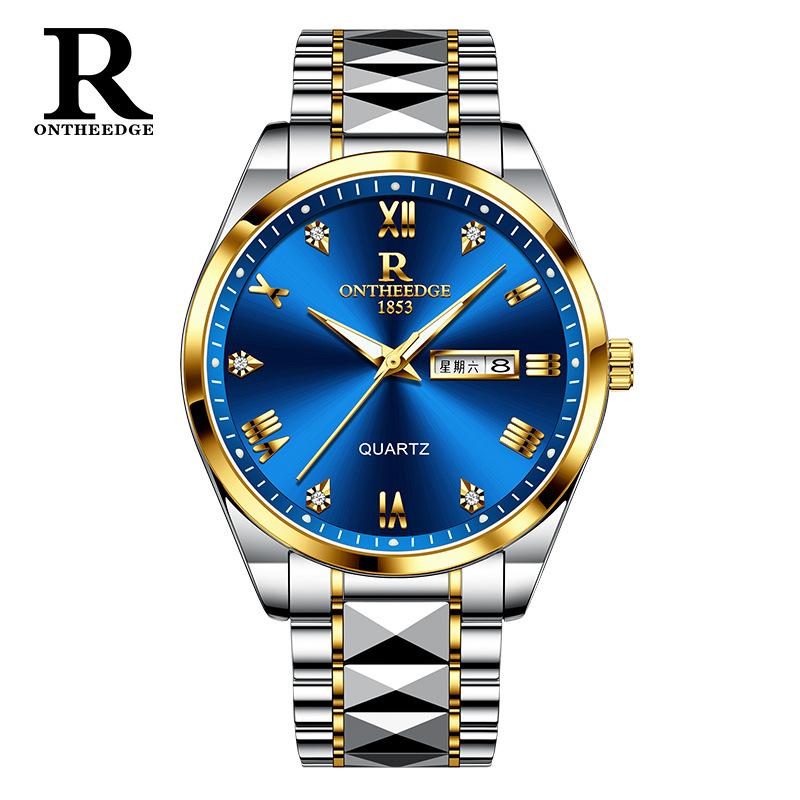 ONTHEEDGE Watch Men's Business Non-mechanical Watch Waterproof Luminous Quartz Watch