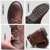 2024 2024 2024 Cow Leather Boots Men Lace Up Ankle Boots Platform Shoes Autumn Winter Ladies Shoes Outdoor Vintage Boots for Men