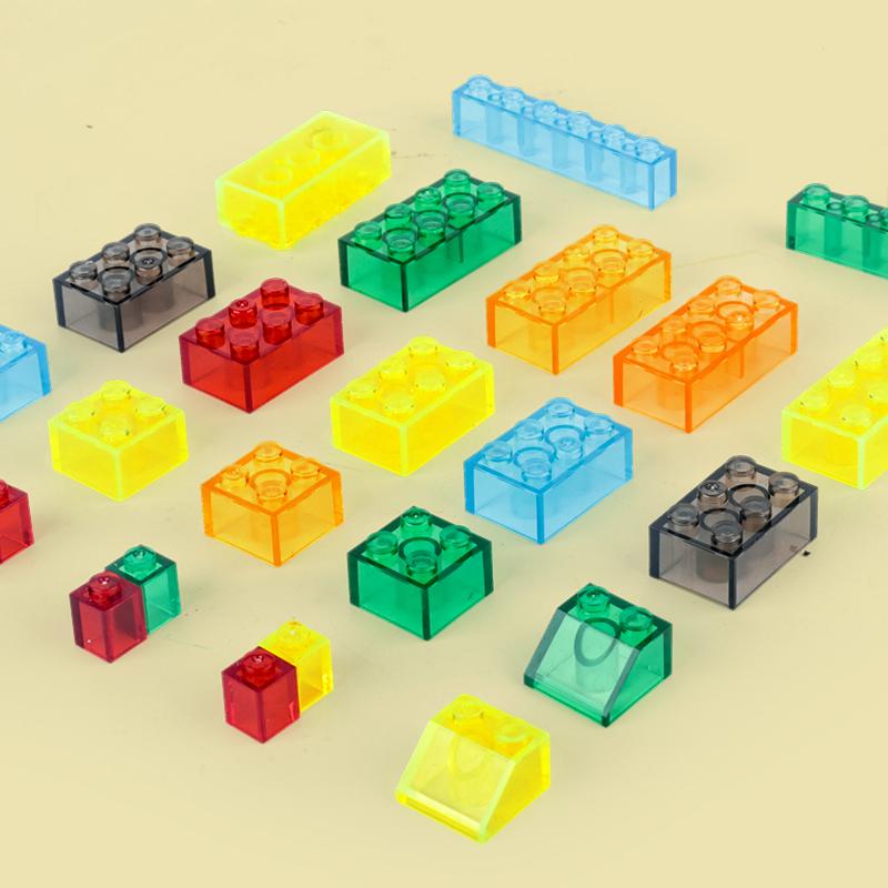 300 штук прозрачных строительных блоков для мальчиков и девочек, город DIY, креативные кирпичи, совместимые с MOC, объемная базовая пластина, обучающие детские игрушечные блоки