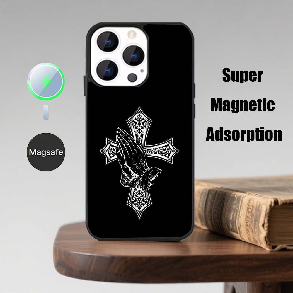 Икона Православного Христианского Креста Чехол для Телефона Для iPhone 16,15,14,13,12,11,Pro,Max,Plus,Mini,Magsafe,Магнитный Чехол для Беспроводной Зарядки