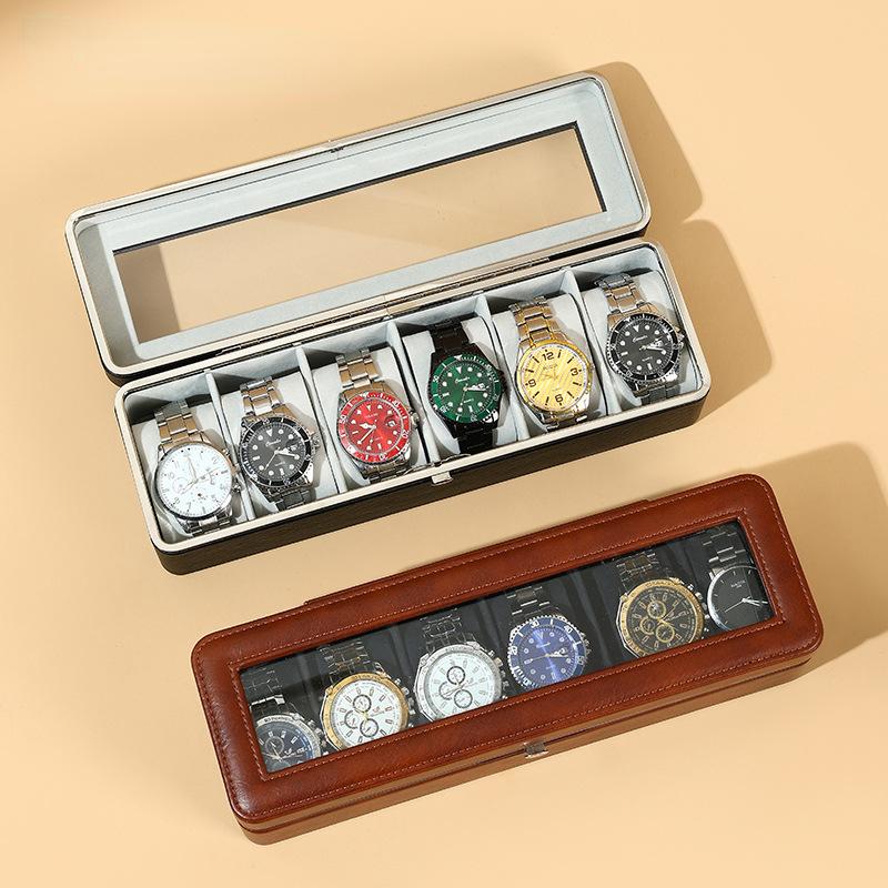Новая роскошная серебряная коробка для хранения часов с шестизначным циферблатом, высококачественная коробка для коллекции часов, шкатулка для демонстрации часов для дома