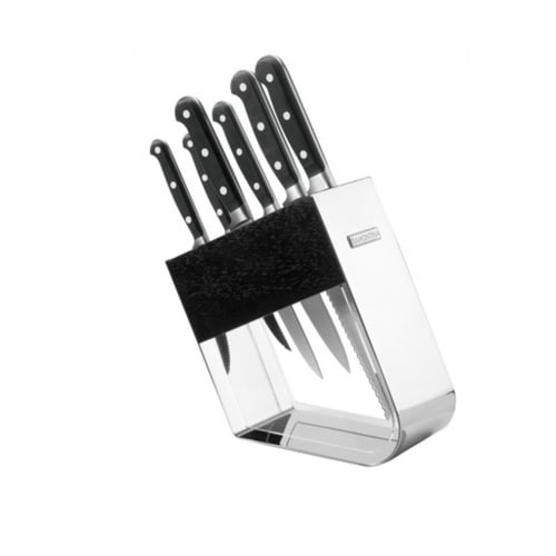 Tramontina Century Knife Set of 6, with Knife Stand, Forged Molybdenum-Toughened Stainless Steel, NSF Certified, Dishwasher Safe, Made In Brazil, Prod