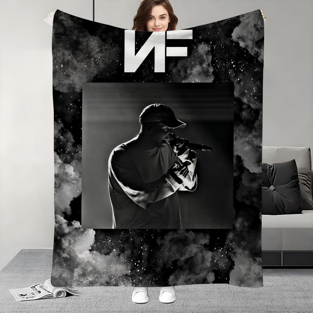 Плед NF FEAR Rapper Дизайн Легкий Для общежитий, Дневного сна, Гостиной, Офиса, Дивана, Всесезонный