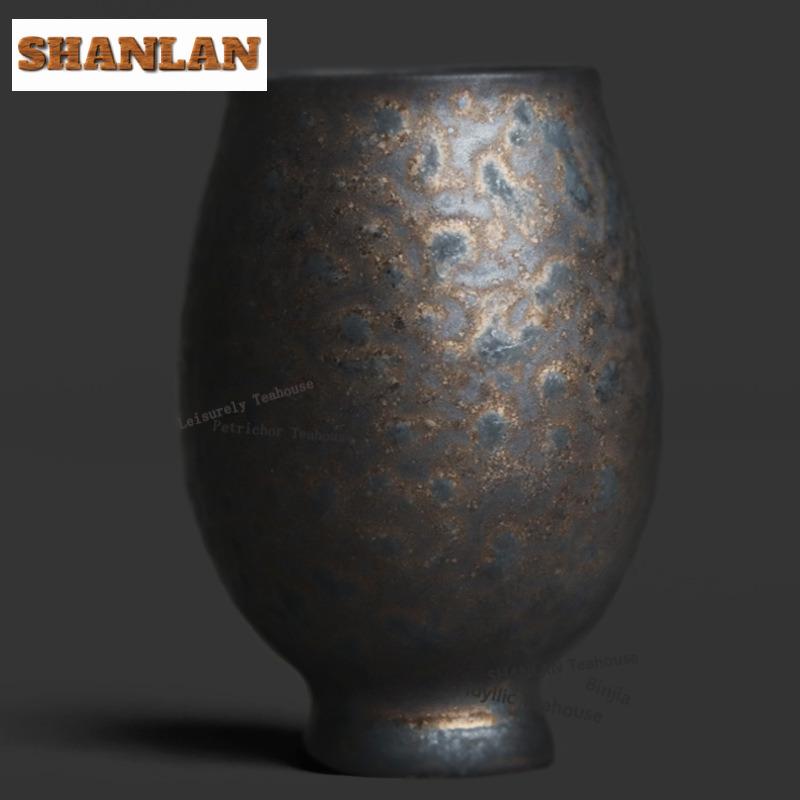 2pc/lot Kiln-changed Black Gilt Teacup Creative Tea Bowl Tea Cup Set Tea-tasting Meditation Cup Jianzhan Master Cups Teaset 50ml