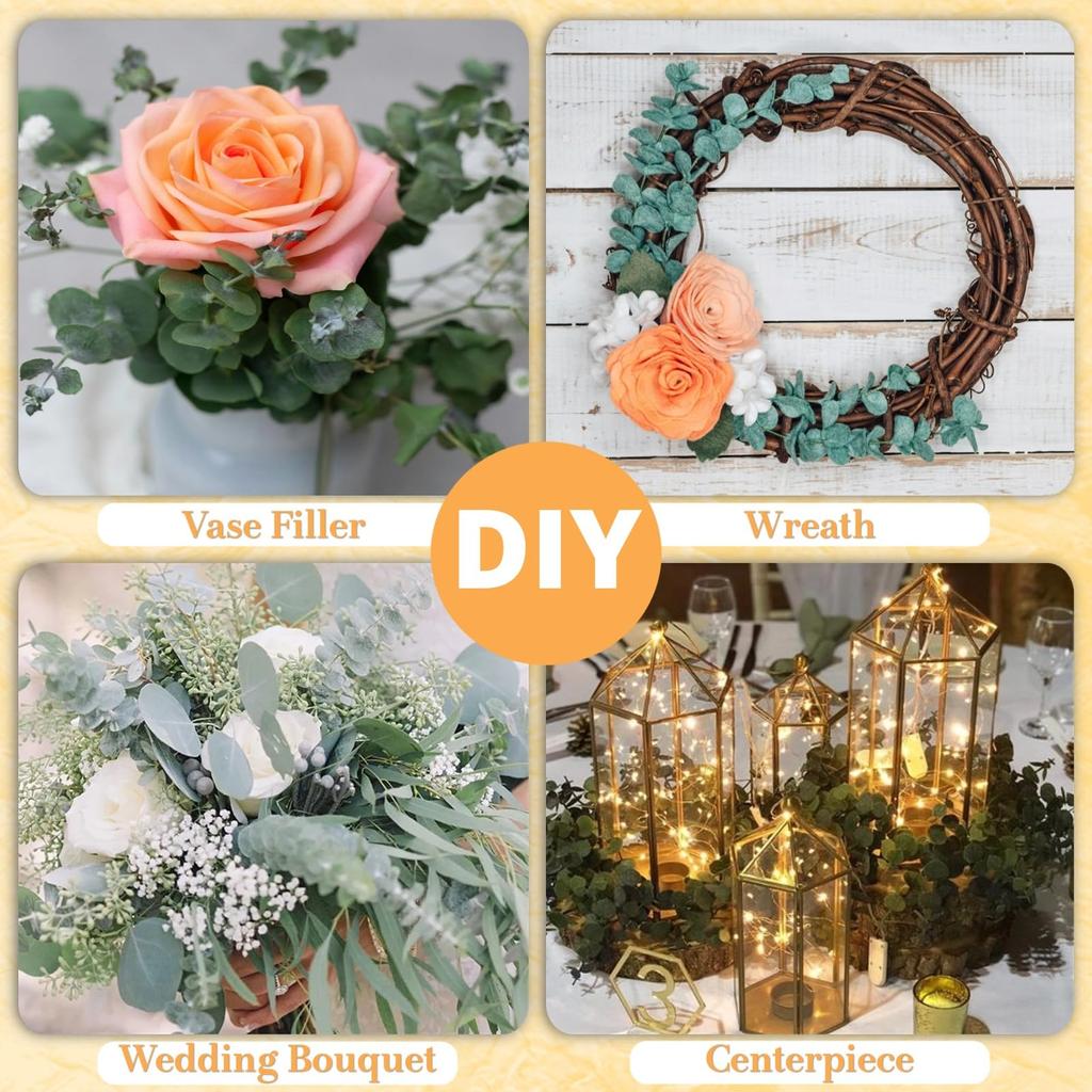 12 шт сушеный эвкалипт для подвешивания душа - консервированные стебли эвкалипта зеленый домашний декор, декор для душа в ванной, свадьба, сделай сам