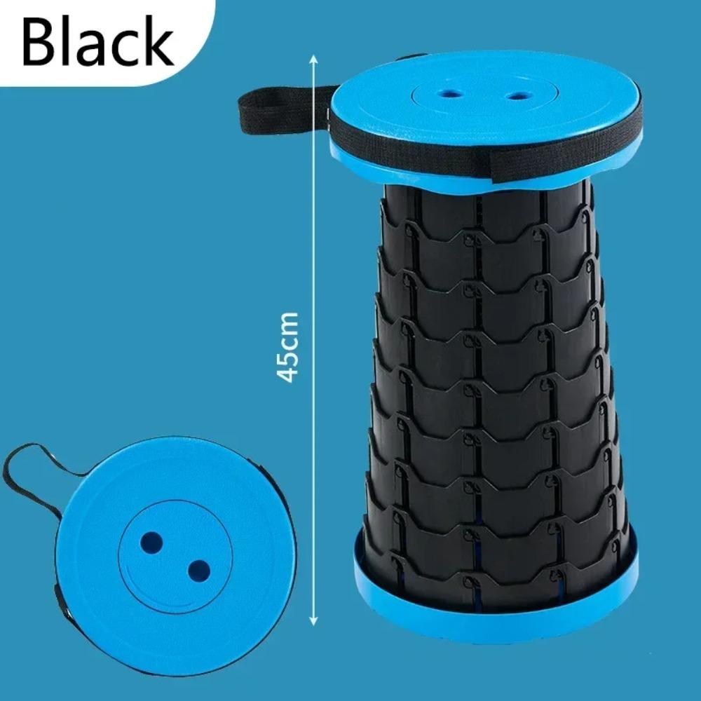 Popular lightweight portable plastic folding telescopic chair - adjustable height compact stool, perfect for fishing and camping