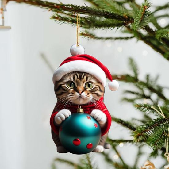 Yousheng 10 шт. Подвеска на зеркало заднего вида автомобиля 2D акриловый кошачий шарм украшение на рождественскую елку аксессуар для интерьера автомобиля