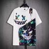 Colorful Ink Graffiti 3D Digital Printing Men's High Street Versatile Round Neck Shoulder Loose Casual Short Sleeved T-Shirts Men’s