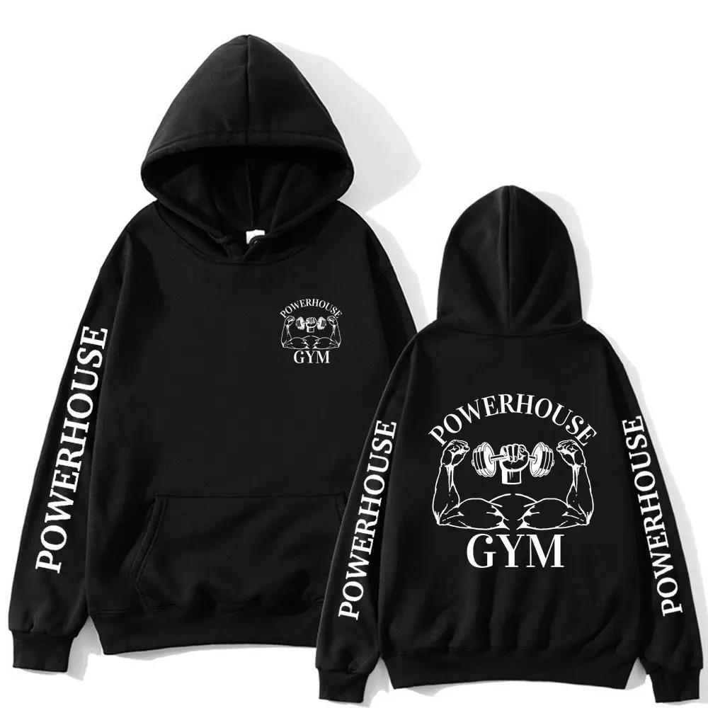 Powerhouse Gym Logo Hoodie Ashion Sweatshirt Hip Hop Casual Fashion Unisex Autumn Winter Fleece Streetwear Tops