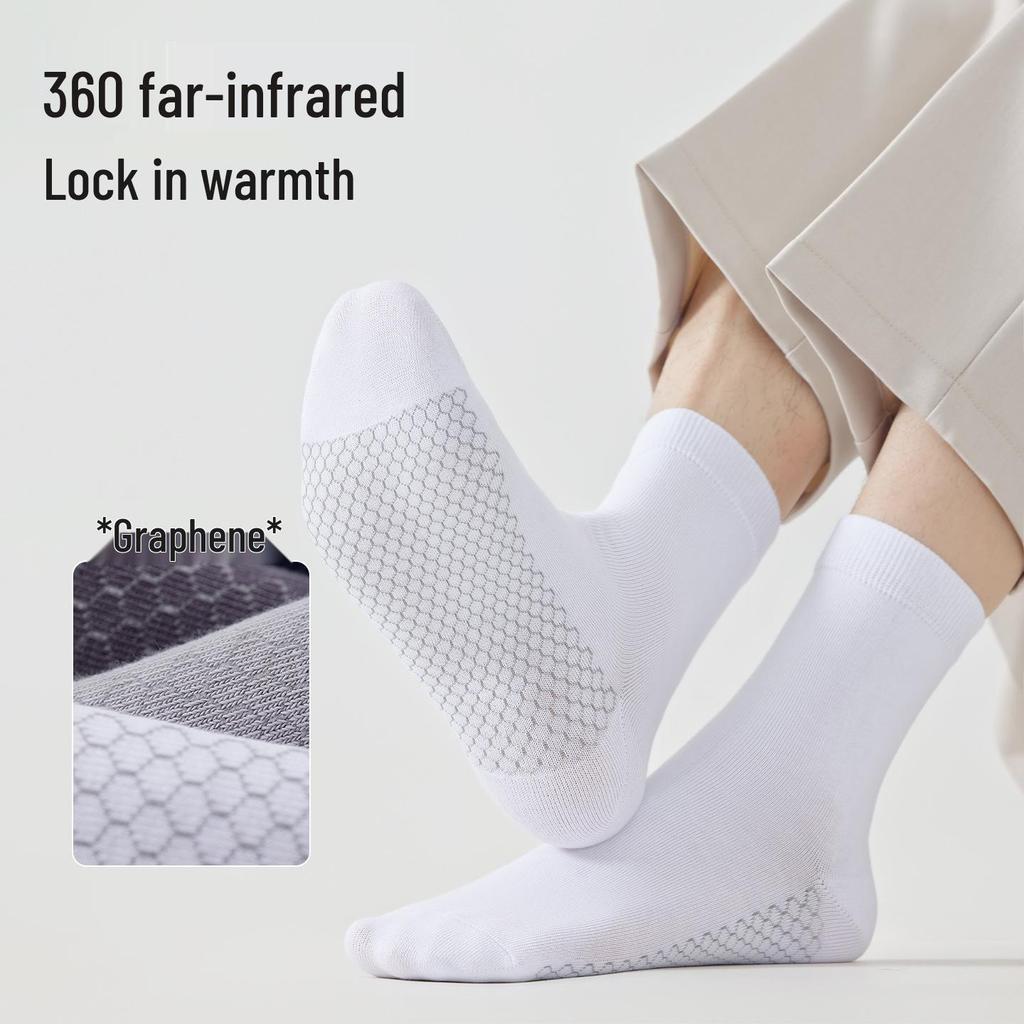 Мужские антибактериальные носки до середины икры из графена с эфирным маслом имбиря - Эксклюзивная скидка для новичков