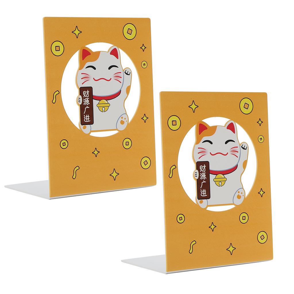 2 шт. Металлические подставки для книг, устойчивые настольные подставки для книг, поддерживающие полки для домашнего офисаCat