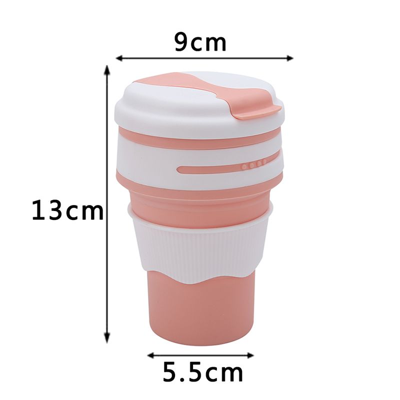 Folding Silica Gel Cup Travel Coffee Cup Student Portable Water Cup Silicone Que Bottle Gargle Cup Can Hold Hot Water