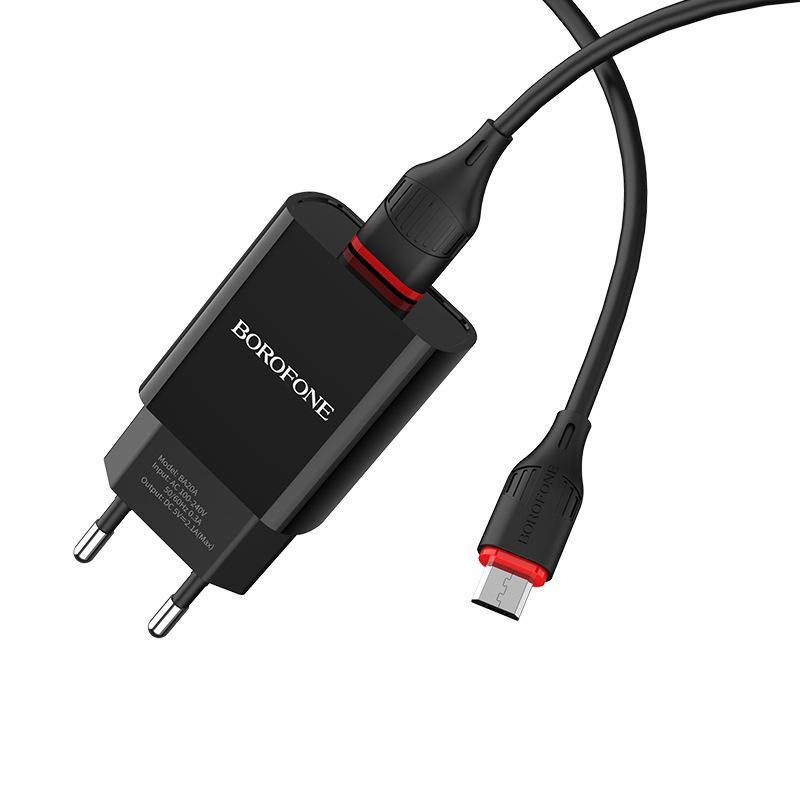 Зарядное устройство BOROFONE BA20A - Однопортовое, Стандарт ЕС, Идеально для телефонов Apple, Универсальная горячая новинка, Зарядная головка.