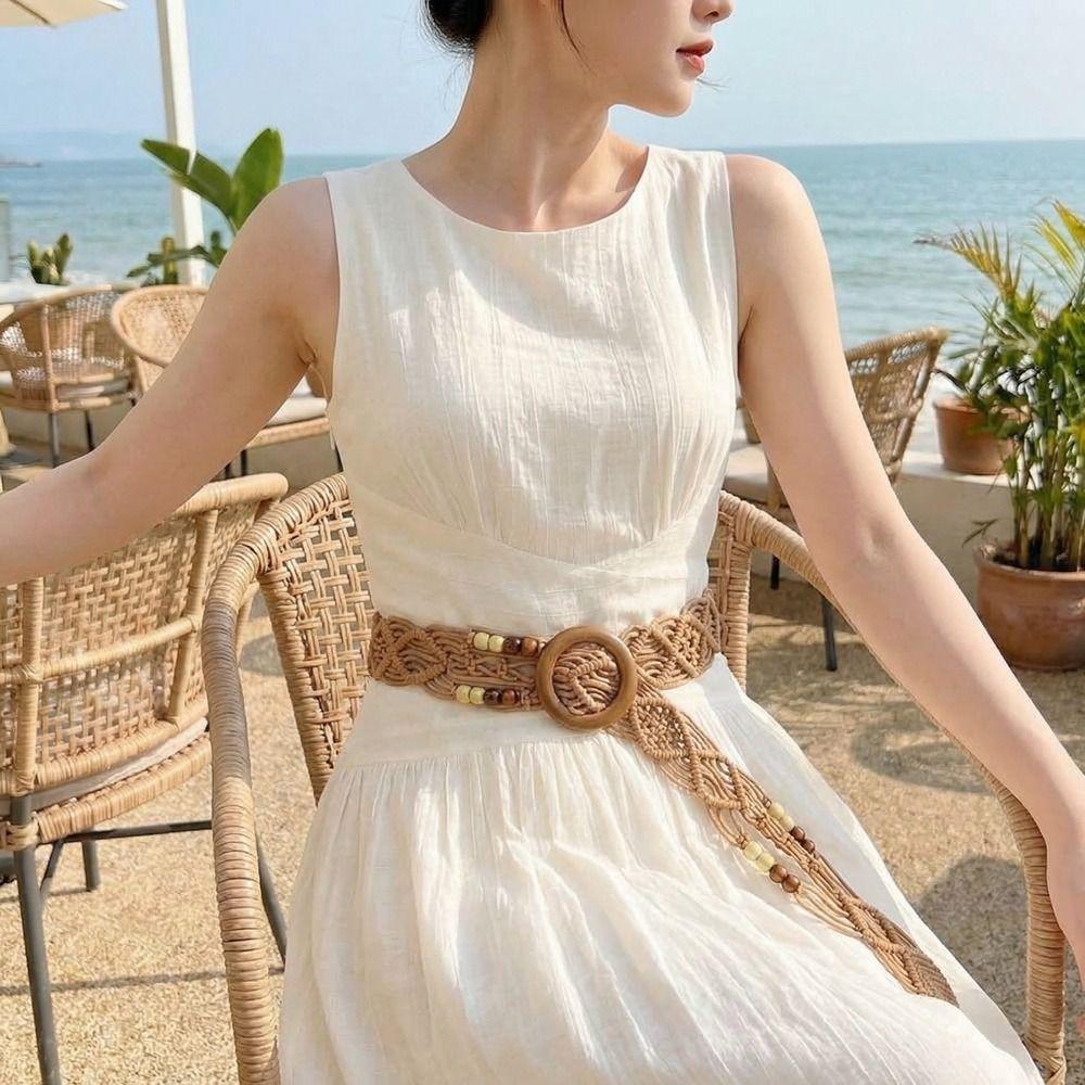 Retro Bohemian Style Belt Woven Waist Rope Vintage Ethnic Style Waistband Waist Accessories