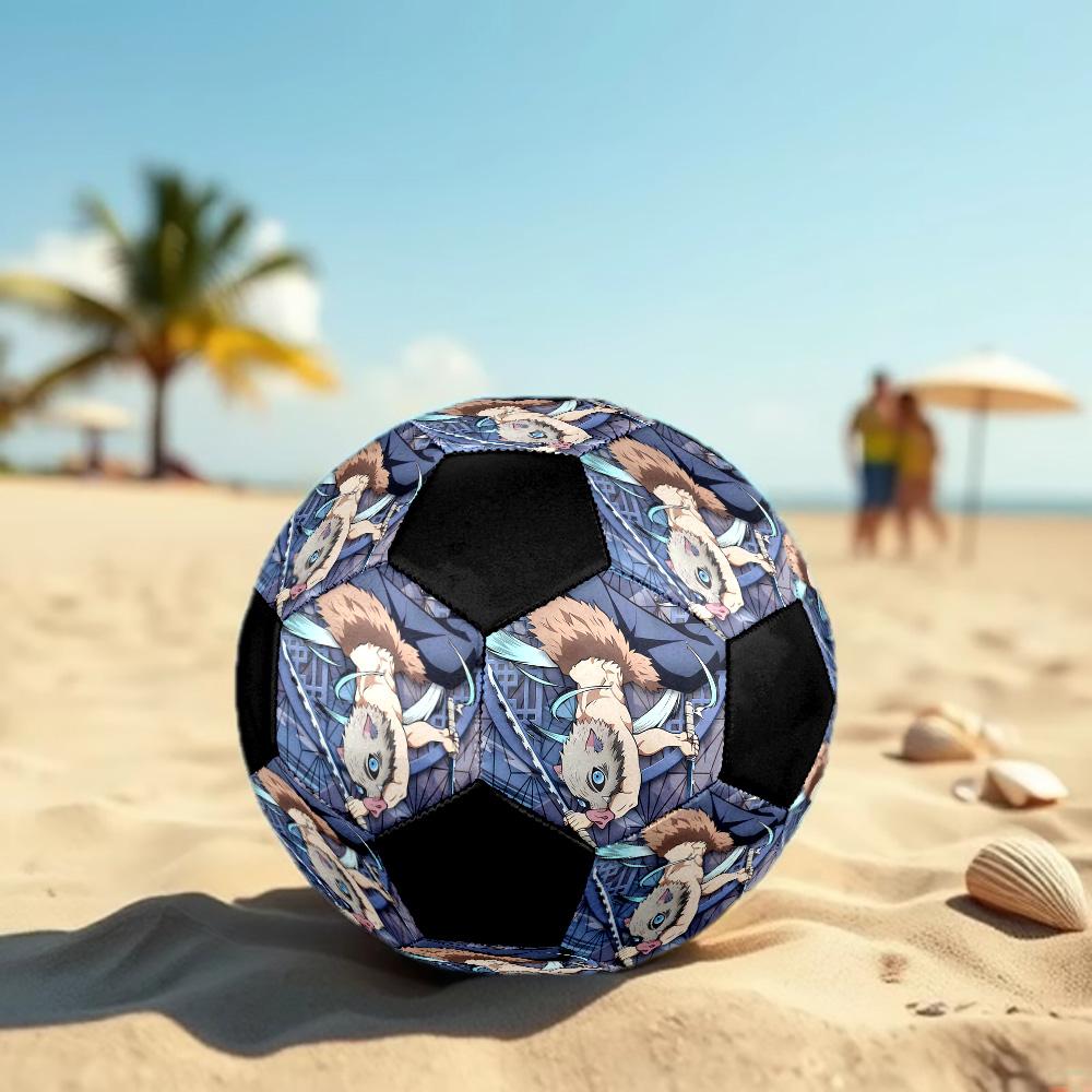 Inosuke Hashibira Soccer Ball Colorful All Ages Machine Stitched PVC Competition Ready Durable High-Bounce.SIZE5