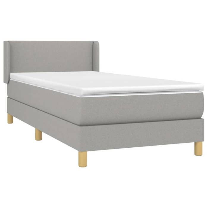 Maison Exclusive - Sommier à lattes de lit et matelas Gris clair 90x190 cm Tissu