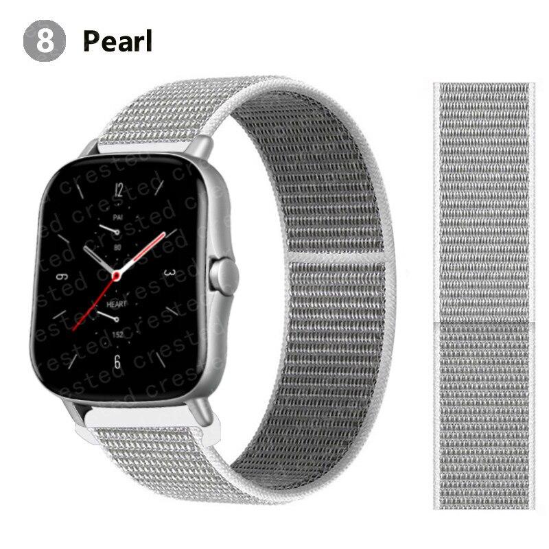 Нейлоновый ремешок 20 мм/22 мм для Amazfit GTS/2/2e/GTS2 Mini/GTR 42 мм/47 мм/GTR2/2e/stratos 2/3, спортивный ремень с петлей, браслет, ремешок Amazfit bip