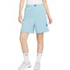 Nike Sportswear Swoosh Logo Knitted Patch High-Waisted Straight-Leg Casual Shorts Women Shorts Old-Blue DM6750-494