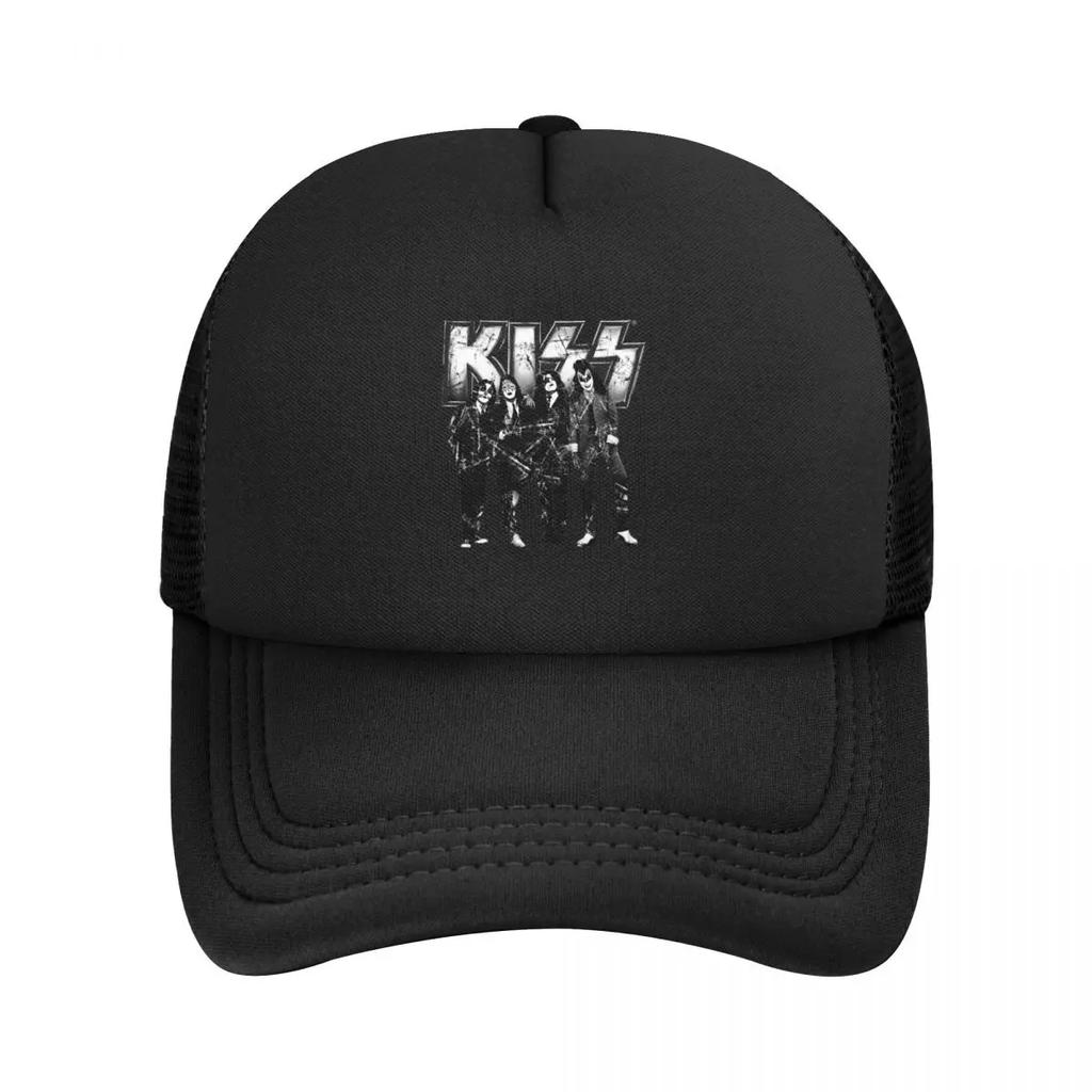 KISS The Band Сетчатые Бейсболки Snapback Модные Бейсбольные Кепки Дышащие Повседневные Кепки для Улицы Унисекс