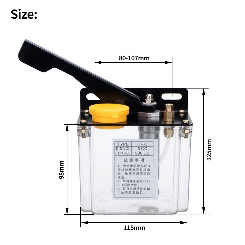 1pcs 0.5L 1L 2L Electromagnetic Lubrication Pump CNC Automatic Solenoid Oil pump HP-5 Hand Pressure Oil Pump Capacity 0.5L