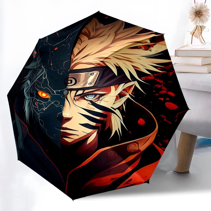 1pc The Duality of Naruto and Sasuke Automatic Opening and Closing Umbrella - Suitable for Various Occasions, Outdoor Activities, Lightweight and