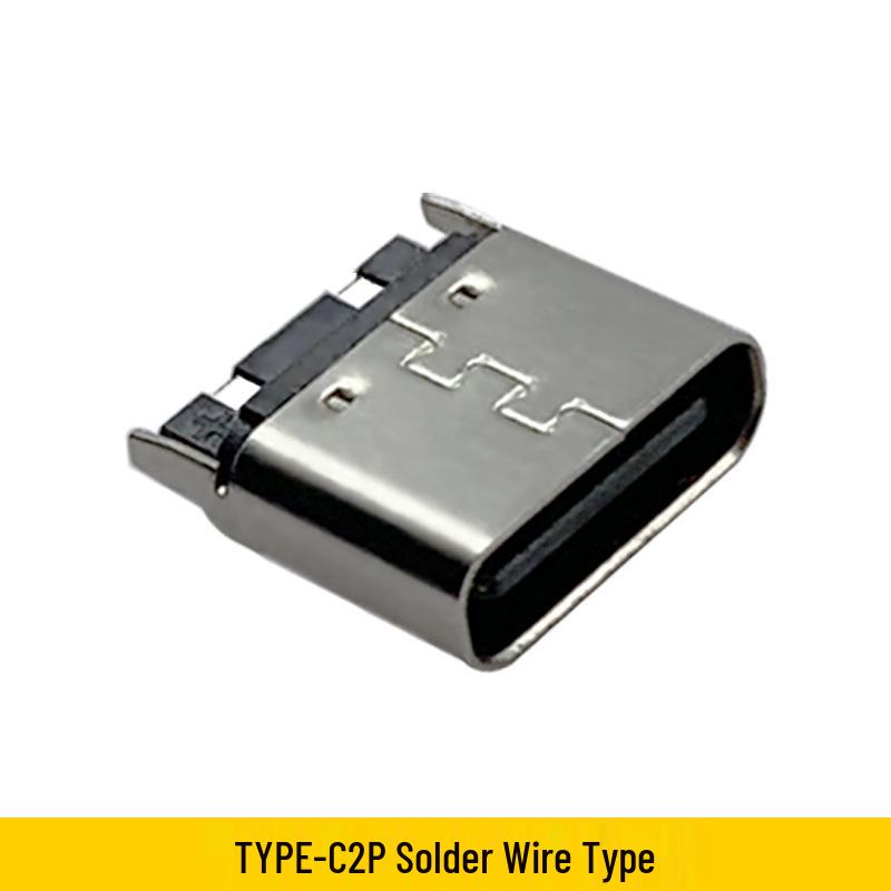 Разъем USB-C Female с монтажной пластиной для модификации клавиатуры/зарядного порта - Разъем-коннектор для сварки DIY кабеля данных