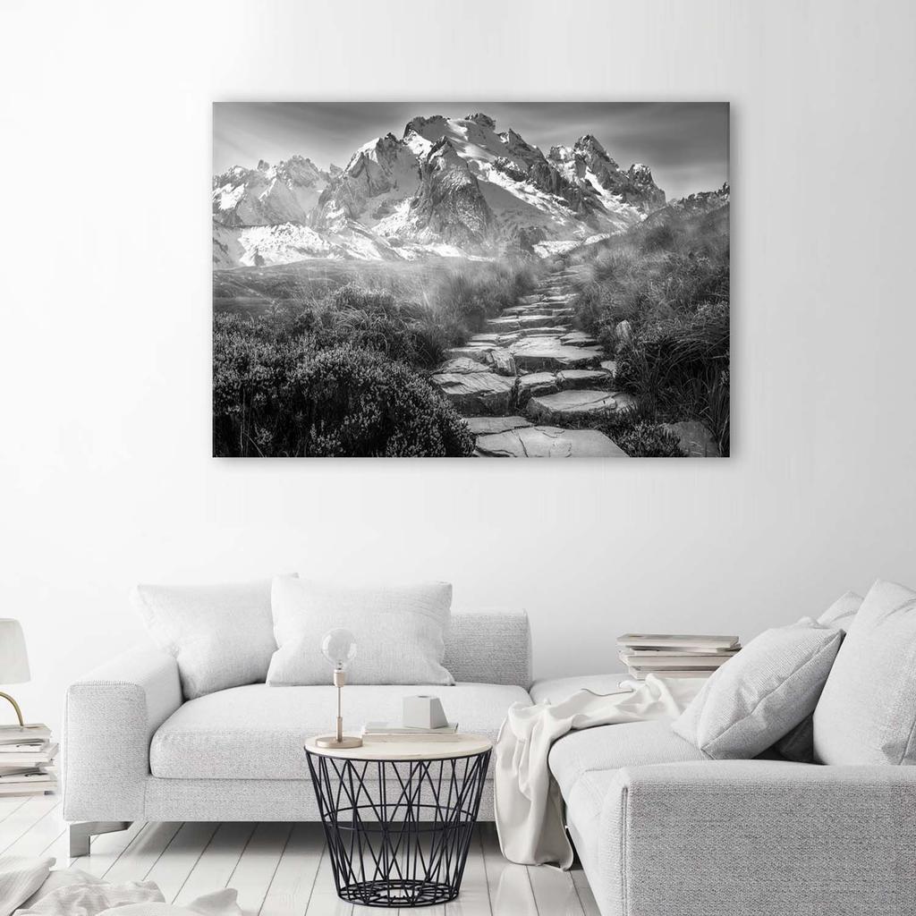 Canvas Print Mountain Landscape Grey