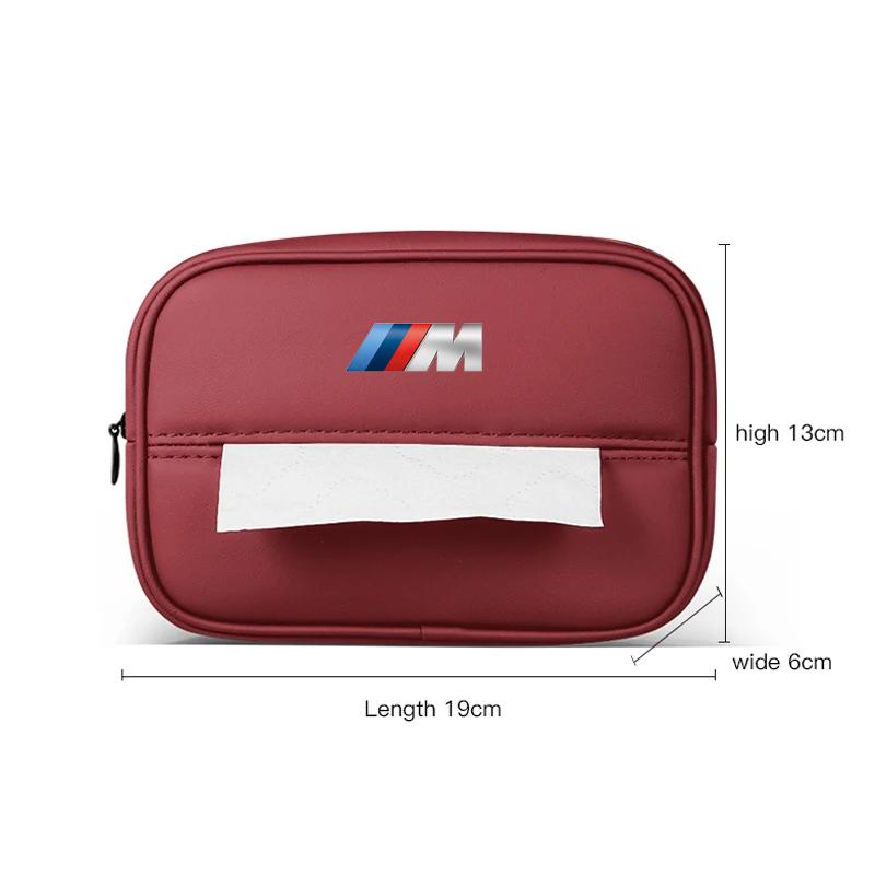 LPTJD1 2026 Car Sticker Car Logo Tissue Box Seat Hanging Paper Towel Storage Bag For BMW E46 E90 E60 F30 F10 G30 F20 E70 E39 E36 E87 X7