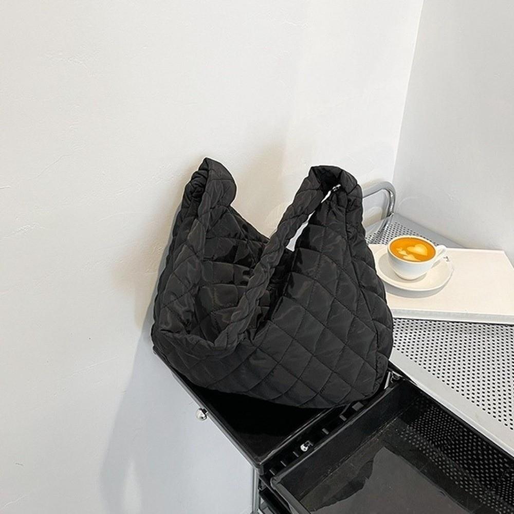 Pleated Bubble Shoulder Bag Solid Color Puffer Padded Crossbody Bag Cloud Pattern Tote Bag Lady