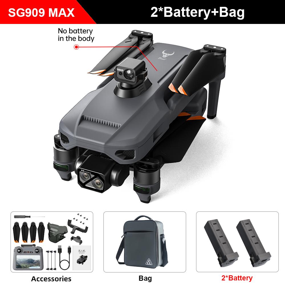 Квадрокоптер SG909 MAX GPS с камерой 8K, дальность 6 км, сенсорный экран, профессиональный пульт ДУ, 360° обнаружение препятствий, складной