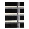Living Room Rug Woolly Touch Crossed Lines Black 133x190
