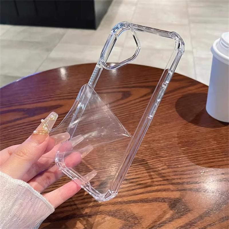 Роскошный прозрачный акриловый противоударный чехол для iPhone 17 Air 16 15 14 13 12 11 Pro Max XR XS 7 8 Plus с мягким TPU бампером и жесткой задней крышкой