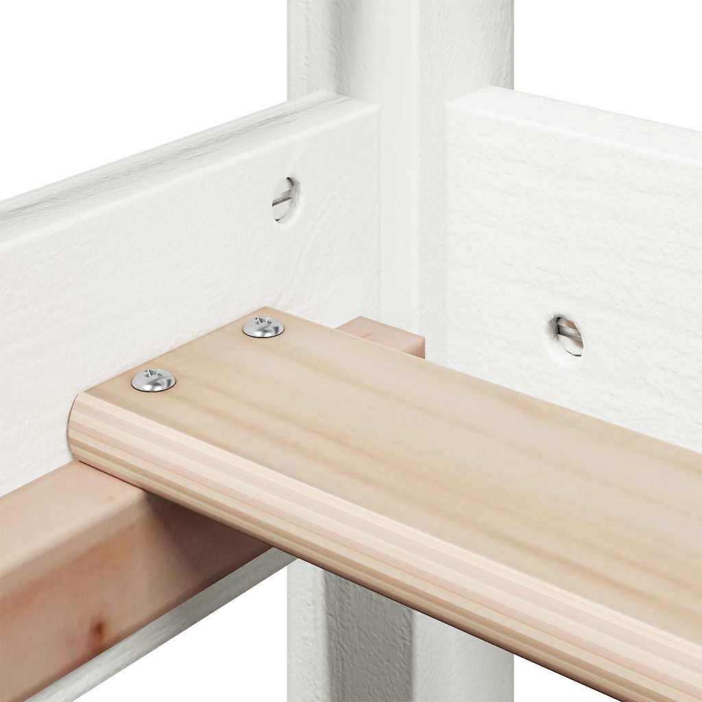 Solid Wood Bed Frame without Mattress White 75 x 190 cm Pine Wood